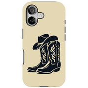Cowboy Hat Boot Tough Cases For Apple iPhone (17, 16, 15, 14, 13, 12, 11, X, SE, 8, 7/ Air, Plus, Pro, Max, Mini, XR, XS), Print in USA