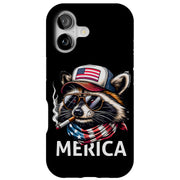 Patriot Raccoon Tough Cases For Apple iPhone (17, 16, 15, 14, 13, 12, 11, X, SE, 8, 7/ Air, Plus, Pro, Max, Mini, XR, XS), Print in USA