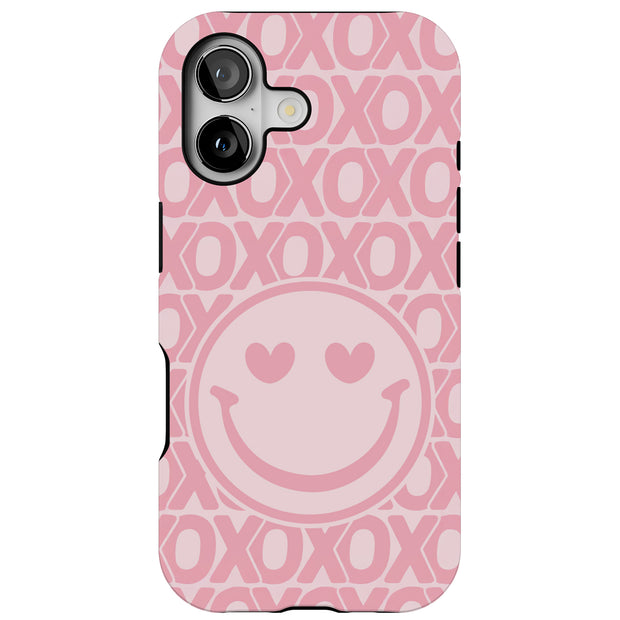 Smile Pink XO Tough Cases For Apple iPhone (17, 16, 15, 14, 13, 12, 11, X, SE, 8, 7/ Air, Plus, Pro, Max, Mini, XR, XS), Print in USA