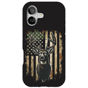 USA Flag Deer 1 Tough Cases For Apple iPhone (17, 16, 15, 14, 13, 12, 11, X, SE, 8, 7/ Air, Plus, Pro, Max, Mini, XR, XS), Print in USA