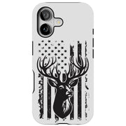 USA Flag Deer 3 Tough Cases For Apple iPhone (17, 16, 15, 14, 13, 12, 11, X, SE, 8, 7/ Air, Plus, Pro, Max, Mini, XR, XS), Print in USA