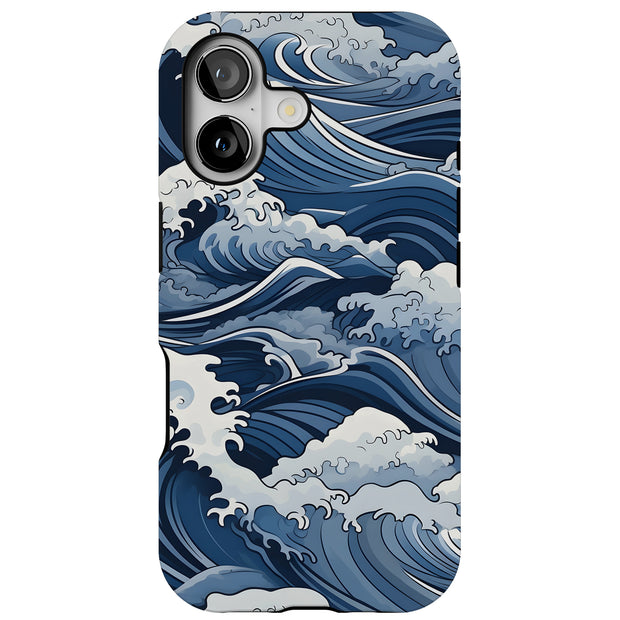 Japanese Wave 1 Tough Cases For Apple iPhone (17, 16, 15, 14, 13, 12, 11, X, SE, 8, 7/ Air, Plus, Pro, Max, Mini, XR, XS), Print in USA