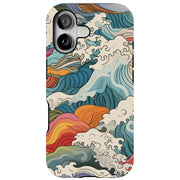 Japanese Wave 2 Tough Cases For Apple iPhone (17, 16, 15, 14, 13, 12, 11, X, SE, 8, 7/ Air, Plus, Pro, Max, Mini, XR, XS), Print in USA