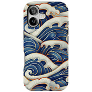 Japanese Wave 6 Tough Cases For Apple iPhone (17, 16, 15, 14, 13, 12, 11, X, SE, 8, 7/ Air, Plus, Pro, Max, Mini, XR, XS), Print in USA