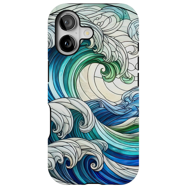 Glass Wave 1 Tough Cases For Apple iPhone (17, 16, 15, 14, 13, 12, 11, X, SE, 8, 7/ Air, Plus, Pro, Max, Mini, XR, XS), Print in USA