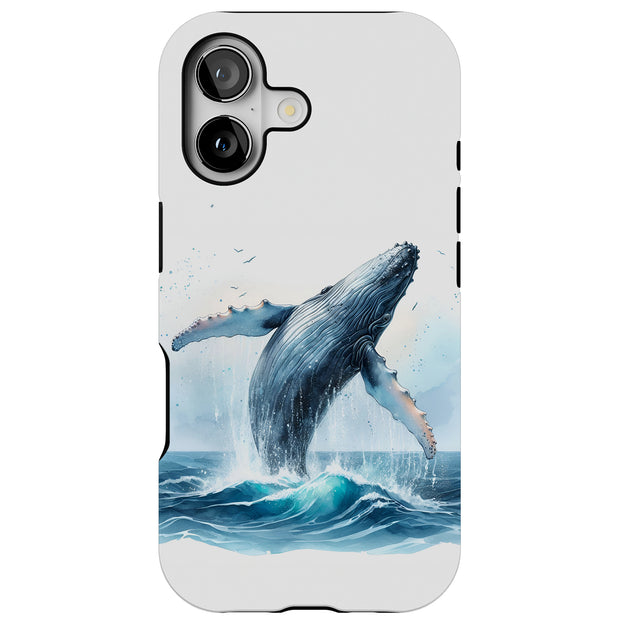 Humpback Whale1 Tough Cases For Apple iPhone (17, 16, 15, 14, 13, 12, 11, X, SE, 8, 7/ Air, Plus, Pro, Max, Mini, XR, XS), Print in USA