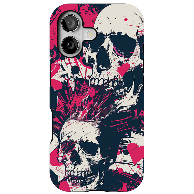 Punk Skulls 2 Tough Cases For Apple iPhone (17, 16, 15, 14, 13, 12, 11, X, SE, 8, 7/ Air, Plus, Pro, Max, Mini, XR, XS), Print in USA