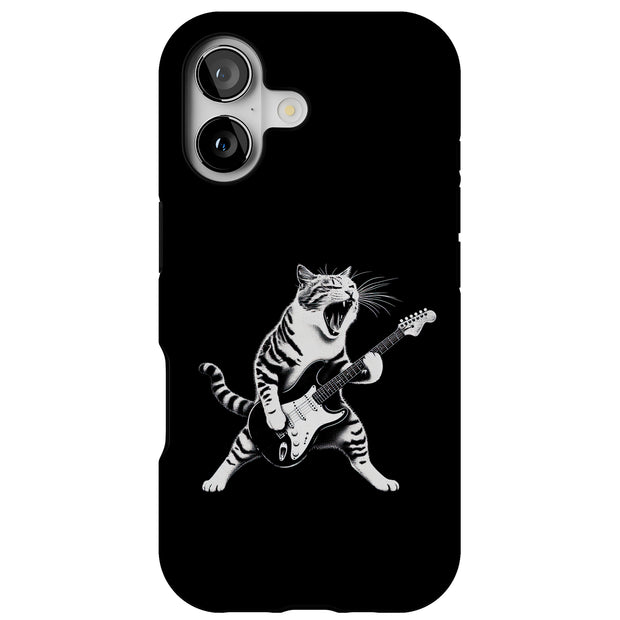 Cat Rock Roll 1 Tough Cases For Apple iPhone (17, 16, 15, 14, 13, 12, 11, X, SE, 8, 7/ Air, Plus, Pro, Max, Mini, XR, XS), Print in USA