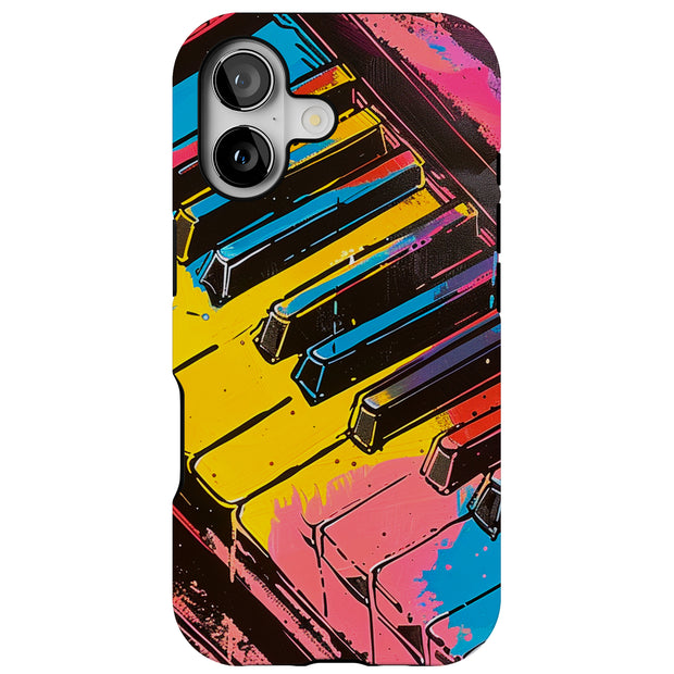 Color Piano Key Tough Cases For Apple iPhone (17, 16, 15, 14, 13, 12, 11, X, SE, 8, 7/ Air, Plus, Pro, Max, Mini, XR, XS), Print in USA