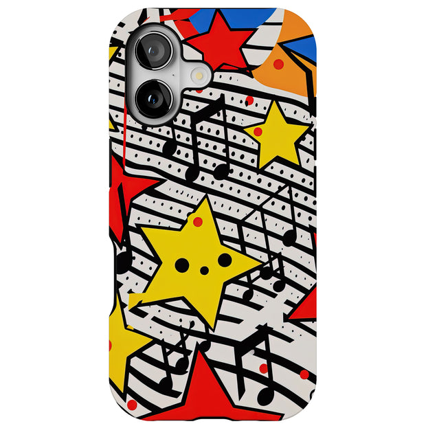 Pop Art Music Tough Cases For Apple iPhone (17, 16, 15, 14, 13, 12, 11, X, SE, 8, 7/ Air, Plus, Pro, Max, Mini, XR, XS), Print in USA
