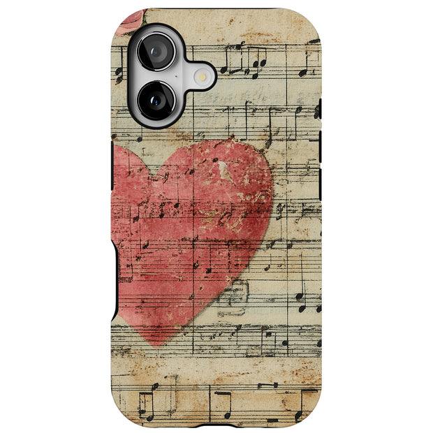 Music Hearts Tough Cases For Apple iPhone (17, 16, 15, 14, 13, 12, 11, X, SE, 8, 7/ Air, Plus, Pro, Max, Mini, XR, XS), Print in USA