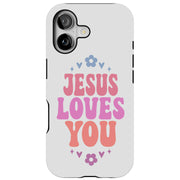 Jesus Love U 2 Tough Cases For Apple iPhone (17, 16, 15, 14, 13, 12, 11, X, SE, 8, 7/ Air, Plus, Pro, Max, Mini, XR, XS), Print in USA