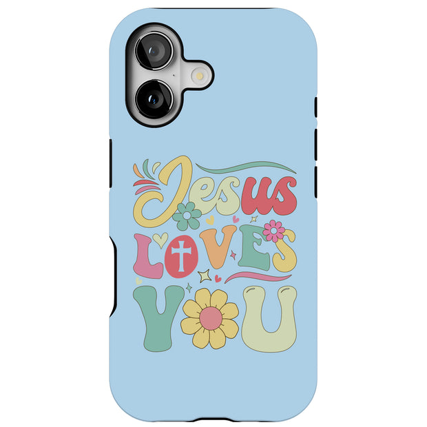 Jesus Love U 3 Tough Cases For Apple iPhone (17, 16, 15, 14, 13, 12, 11, X, SE, 8, 7/ Air, Plus, Pro, Max, Mini, XR, XS), Print in USA