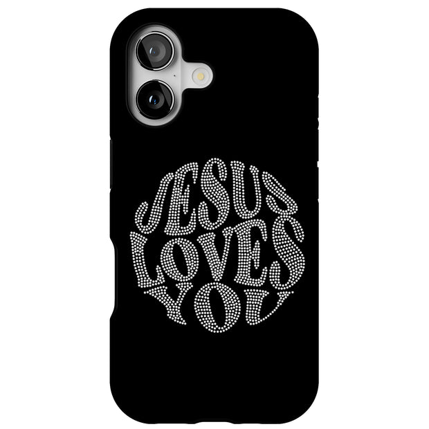 Jesus Love U 5 Tough Cases For Apple iPhone (17, 16, 15, 14, 13, 12, 11, X, SE, 8, 7/ Air, Plus, Pro, Max, Mini, XR, XS), Print in USA