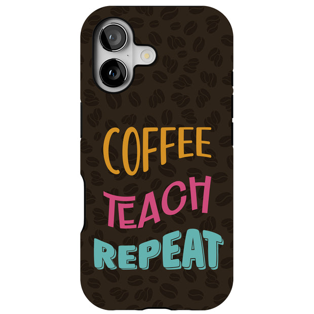 Coffee Teach Tough Cases For Apple iPhone (17, 16, 15, 14, 13, 12, 11, X, SE, 8, 7/ Air, Plus, Pro, Max, Mini, XR, XS), Print in USA