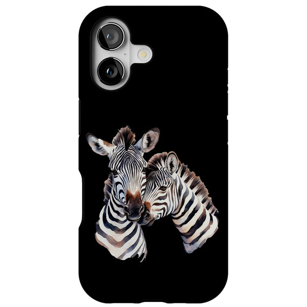 Zebra Couple Tough Cases For Apple iPhone (17, 16, 15, 14, 13, 12, 11, X, SE, 8, 7/ Air, Plus, Pro, Max, Mini, XR, XS), Print in USA