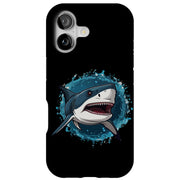 Angry Shark Tough Cases For Apple iPhone (17, 16, 15, 14, 13, 12, 11, X, SE, 8, 7/ Air, Plus, Pro, Max, Mini, XR, XS), Print in USA