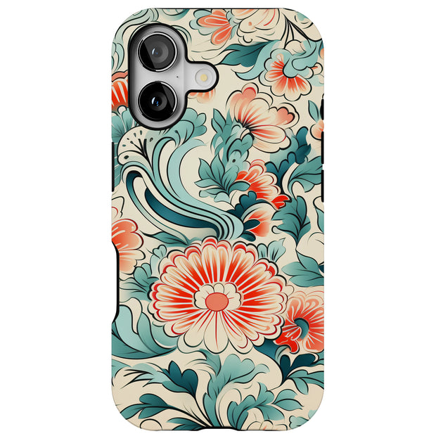 Japan FolkArt 1 Tough Cases For Apple iPhone (17, 16, 15, 14, 13, 12, 11, X, SE, 8, 7/ Air, Plus, Pro, Max, Mini, XR, XS), Print in USA