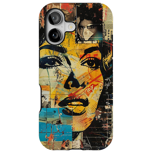 Paper Collage 2 Tough Cases For Apple iPhone (17, 16, 15, 14, 13, 12, 11, X, SE, 8, 7/ Air, Plus, Pro, Max, Mini, XR, XS), Print in USA