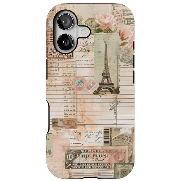 Paris Collage 1 Tough Cases For Apple iPhone (17, 16, 15, 14, 13, 12, 11, X, SE, 8, 7/ Air, Plus, Pro, Max, Mini, XR, XS), Print in USA