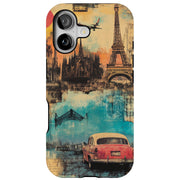 Paris Collage 2 Tough Cases For Apple iPhone (17, 16, 15, 14, 13, 12, 11, X, SE, 8, 7/ Air, Plus, Pro, Max, Mini, XR, XS), Print in USA