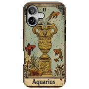 Zodiac Aquarius Tough Cases For Apple iPhone (17, 16, 15, 14, 13, 12, 11, X, SE, 8, 7/ Air, Plus, Pro, Max, Mini, XR, XS), Print in USA