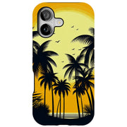 Palm Tree Beach Tough Cases For Apple iPhone (17, 16, 15, 14, 13, 12, 11, X, SE, 8, 7/ Air, Plus, Pro, Max, Mini, XR, XS), Print in USA