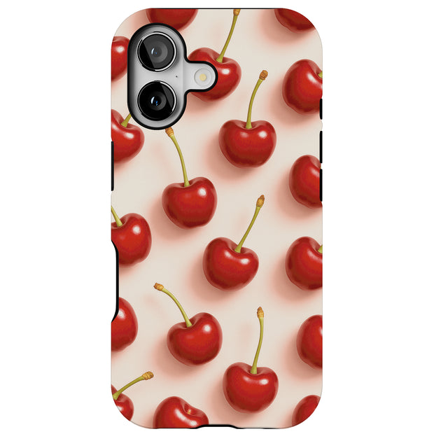 Cherry Delight Tough Cases For Apple iPhone (17, 16, 15, 14, 13, 12, 11, X, SE, 8, 7/ Air, Plus, Pro, Max, Mini, XR, XS), Print in USA