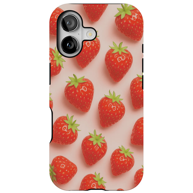 Straberry Delight Tough Cases For Apple iPhone (17, 16, 15, 14, 13, 12, 11, X, SE, 8, 7/ Air, Plus, Pro, Max, Mini, XR, XS), Print in USA