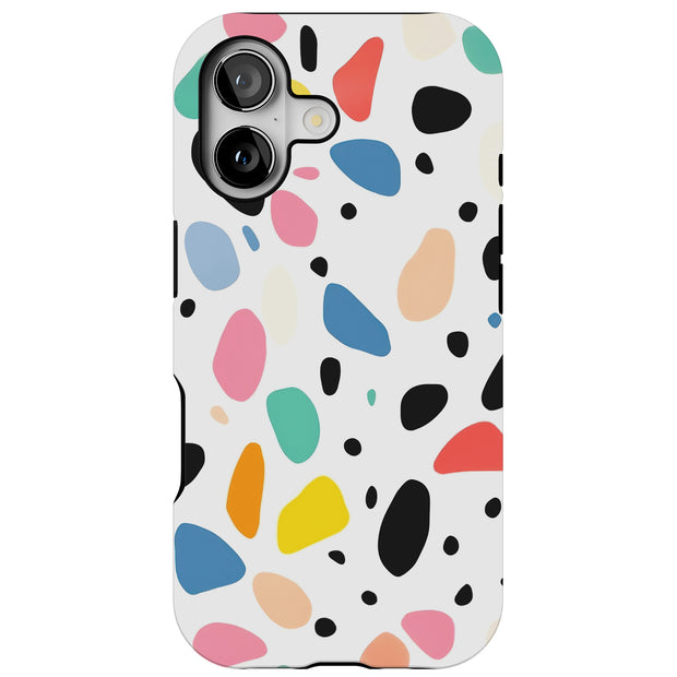 Abstract Color Dots Tough Cases For Apple iPhone (17, 16, 15, 14, 13, 12, 11, X, SE, 8, 7/ Air, Plus, Pro, Max, Mini, XR, XS), Print in USA