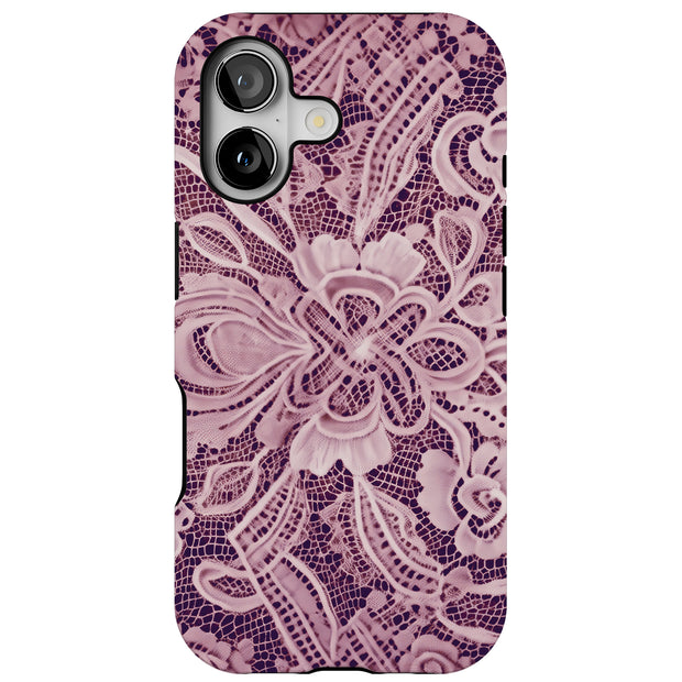 Purple Lace Dream Tough Cases For Apple iPhone (17, 16, 15, 14, 13, 12, 11, X, SE, 8, 7/ Air, Plus, Pro, Max, Mini, XR, XS), Print in USA