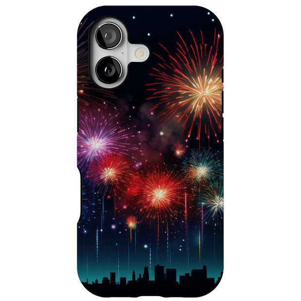 Firework Skyline Tough Cases For Apple iPhone (17, 16, 15, 14, 13, 12, 11, X, SE, 8, 7/ Air, Plus, Pro, Max, Mini, XR, XS), Print in USA