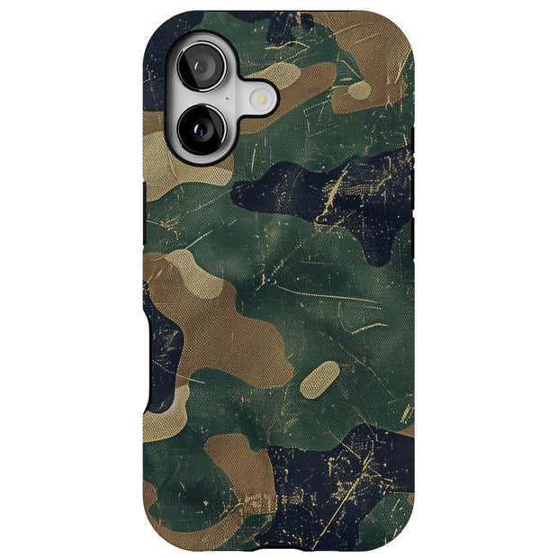Combat Camouflage Tough Cases For Apple iPhone (17, 16, 15, 14, 13, 12, 11, X, SE, 8, 7/ Air, Plus, Pro, Max, Mini, XR, XS), Print in USA