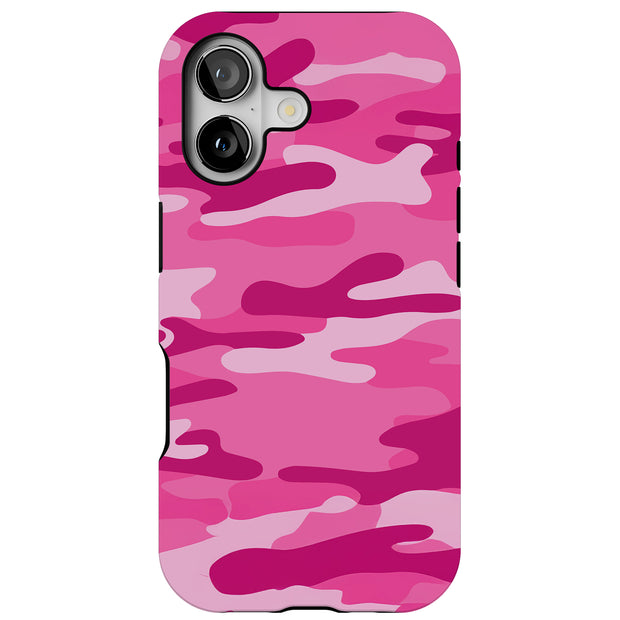 Pink Camouflage Tough Cases For Apple iPhone (17, 16, 15, 14, 13, 12, 11, X, SE, 8, 7/ Air, Plus, Pro, Max, Mini, XR, XS), Print in USA
