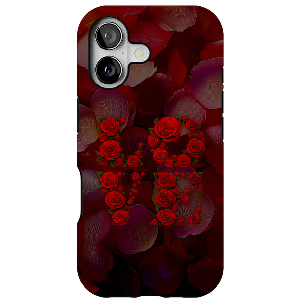 Love in Roses Tough Cases For Apple iPhone (17, 16, 15, 14, 13, 12, 11, X, SE, 8, 7/ Air, Plus, Pro, Max, Mini, XR, XS), Print in USA
