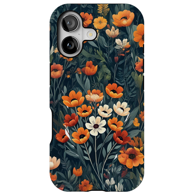Wild Flowers Tough Cases For Apple iPhone (17, 16, 15, 14, 13, 12, 11, X, SE, 8, 7/ Air, Plus, Pro, Max, Mini, XR, XS), Print in USA