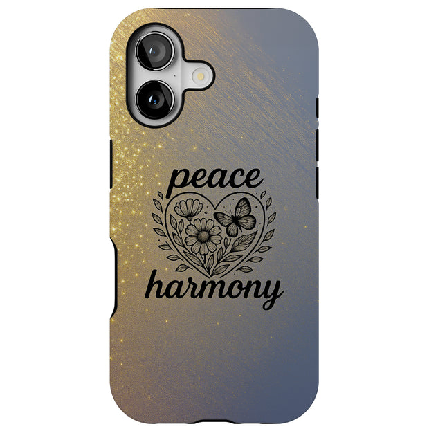 Peace Harmony Tough Cases For Apple iPhone (17, 16, 15, 14, 13, 12, 11, X, SE, 8, 7/ Air, Plus, Pro, Max, Mini, XR, XS), Print in USA