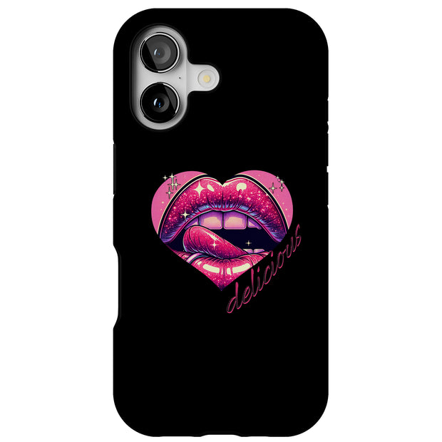 Delicious Lips Tough Cases For Apple iPhone (17, 16, 15, 14, 13, 12, 11, X, SE, 8, 7/ Air, Plus, Pro, Max, Mini, XR, XS), Print in USA