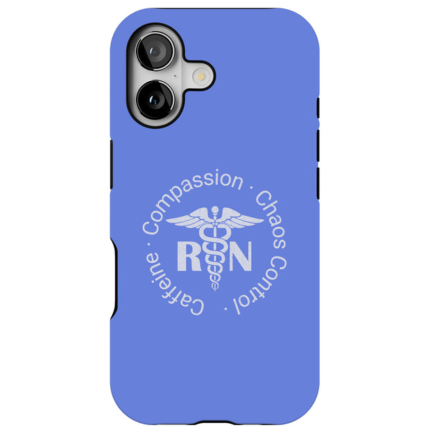 RN Nurse Caffeine Tough Cases For Apple iPhone (17, 16, 15, 14, 13, 12, 11, X, SE, 8, 7/ Air, Plus, Pro, Max, Mini, XR, XS), Print in USA