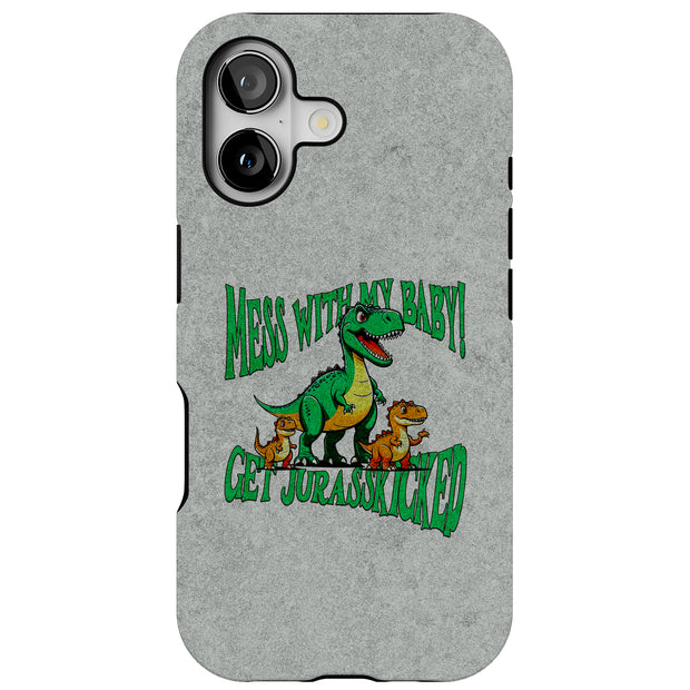 Get Jurasskicked Tough Cases For Apple iPhone (17, 16, 15, 14, 13, 12, 11, X, SE, 8, 7/ Air, Plus, Pro, Max, Mini, XR, XS), Print in USA