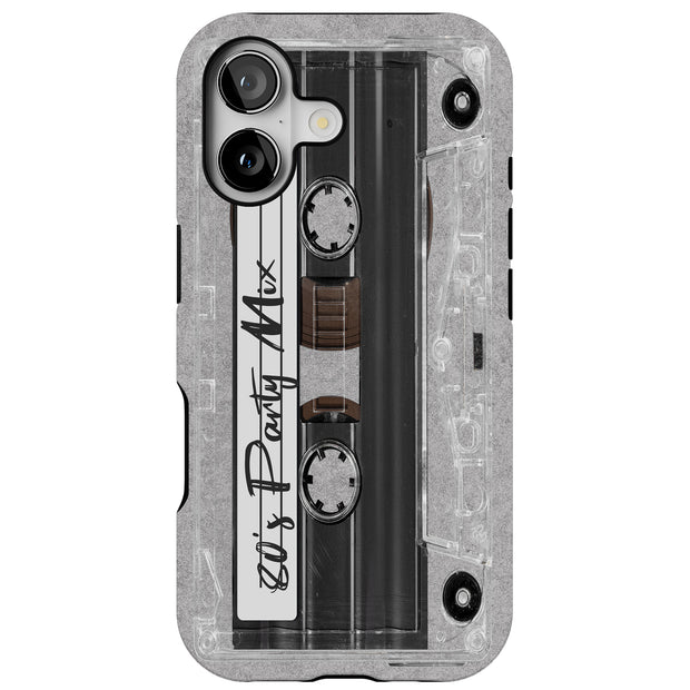 80's Party Cassette Tough Cases For Apple iPhone (17, 16, 15, 14, 13, 12, 11, X, SE, 8, 7/ Air, Plus, Pro, Max, Mini, XR, XS), Print in USA