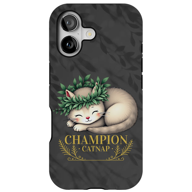 Catnap Champion Tough Cases For Apple iPhone (17, 16, 15, 14, 13, 12, 11, X, SE, 8, 7/ Air, Plus, Pro, Max, Mini, XR, XS), Print in USA