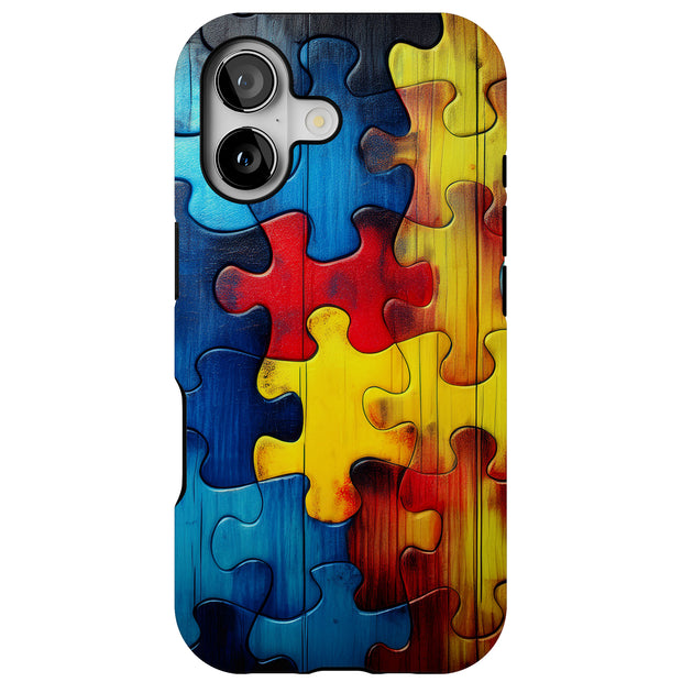 Colorful Puzzle Tough Cases For Apple iPhone (17, 16, 15, 14, 13, 12, 11, X, SE, 8, 7/ Air, Plus, Pro, Max, Mini, XR, XS), Print in USA