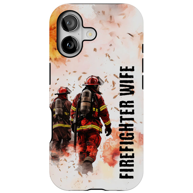 Firefighter Wife Tough Cases For Apple iPhone (17, 16, 15, 14, 13, 12, 11, X, SE, 8, 7/ Air, Plus, Pro, Max, Mini, XR, XS), Print in USA