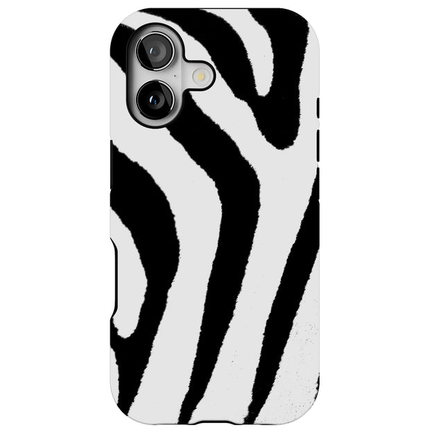 Zebra Stripe Tough Cases For Apple iPhone (17, 16, 15, 14, 13, 12, 11, X, SE, 8, 7/ Air, Plus, Pro, Max, Mini, XR, XS), Print in USA