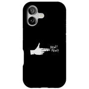 Pew Pew Hand Tough Cases For Apple iPhone (17, 16, 15, 14, 13, 12, 11, X, SE, 8, 7/ Air, Plus, Pro, Max, Mini, XR, XS), Print in USA
