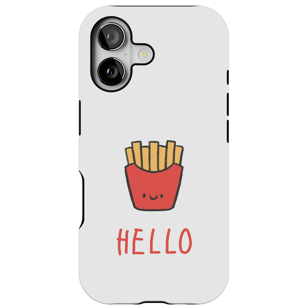 Hello Fries Tough Cases For Apple iPhone (17, 16, 15, 14, 13, 12, 11, X, SE, 8, 7/ Air, Plus, Pro, Max, Mini, XR, XS), Print in USA