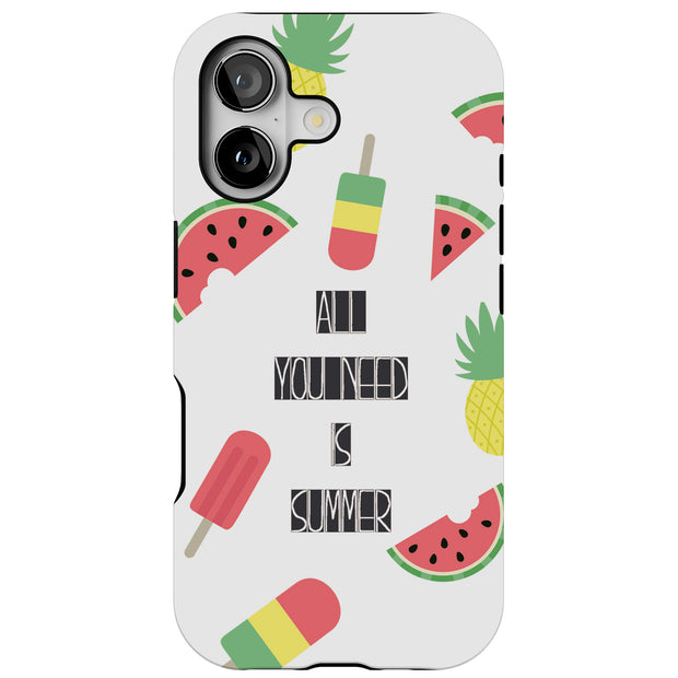 Only Summer Tough Cases For Apple iPhone (17, 16, 15, 14, 13, 12, 11, X, SE, 8, 7/ Air, Plus, Pro, Max, Mini, XR, XS), Print in USA