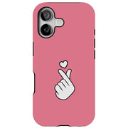Finger Heart Tough Cases For Apple iPhone (17, 16, 15, 14, 13, 12, 11, X, SE, 8, 7/ Air, Plus, Pro, Max, Mini, XR, XS), Print in USA