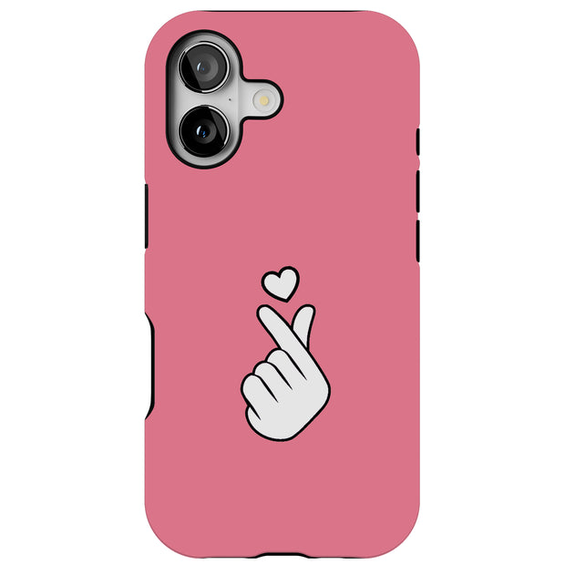 Finger Heart Tough Cases For Apple iPhone (17, 16, 15, 14, 13, 12, 11, X, SE, 8, 7/ Air, Plus, Pro, Max, Mini, XR, XS), Print in USA